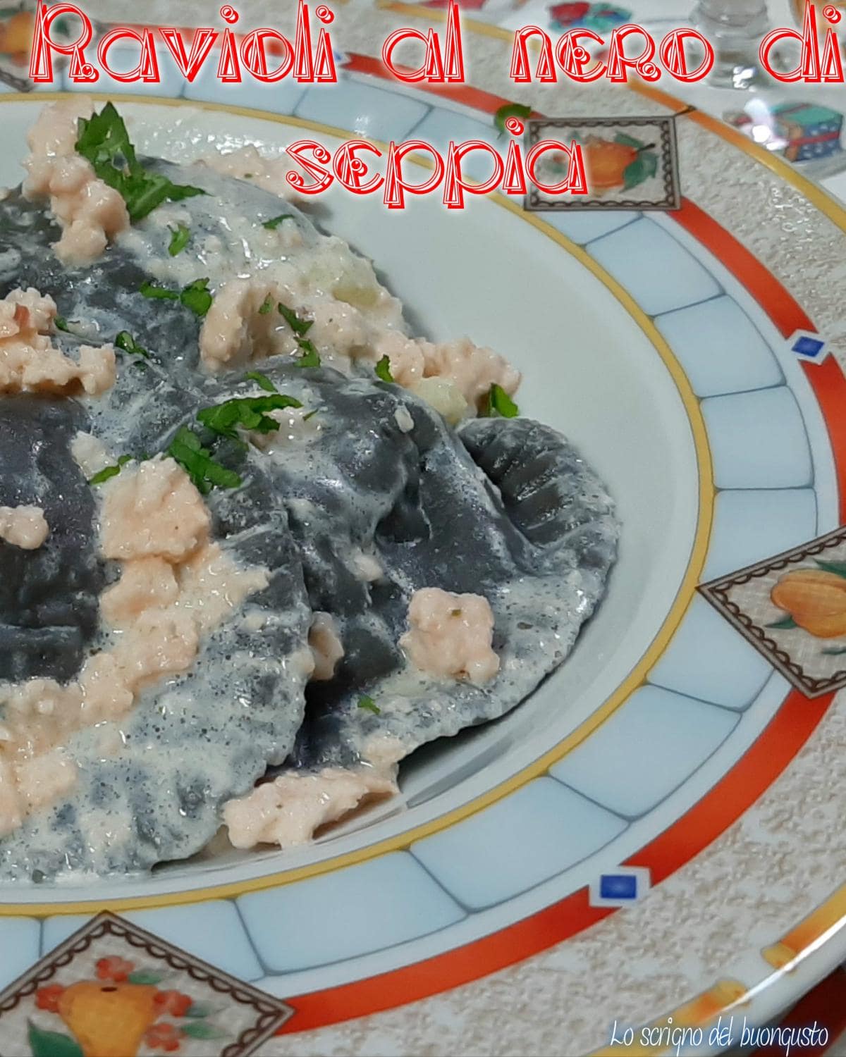 Ravioli al nero di seppia