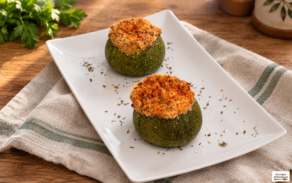 Zucchine farcite con tonno e patate