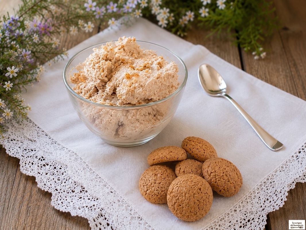 Crema gelato veloce agli amaretti