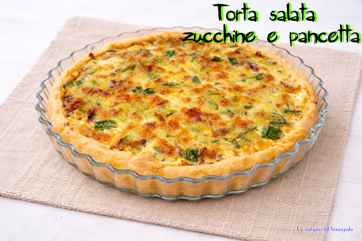 Torta salata zucchine e pancetta 