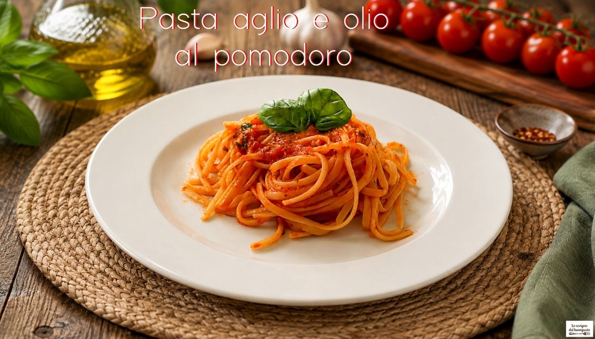 Pasta aglio e olio al pomodoro