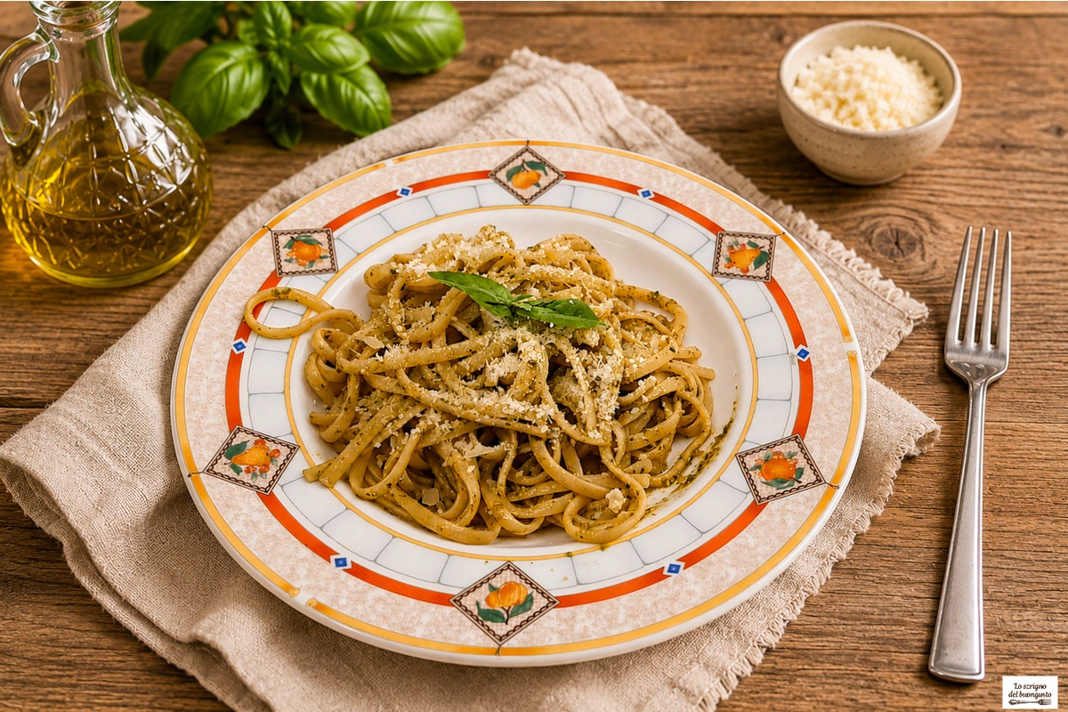 Linguine al pesto genovese