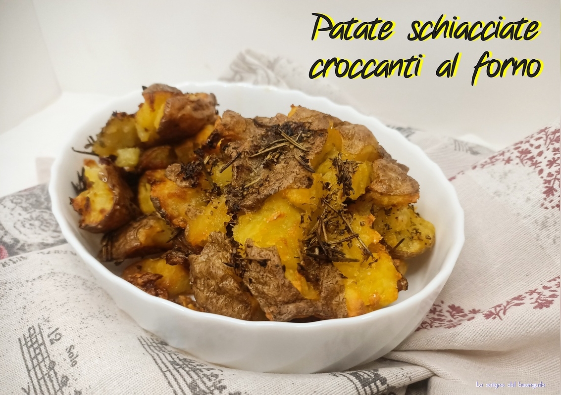 Patate schiacciate croccanti al forno