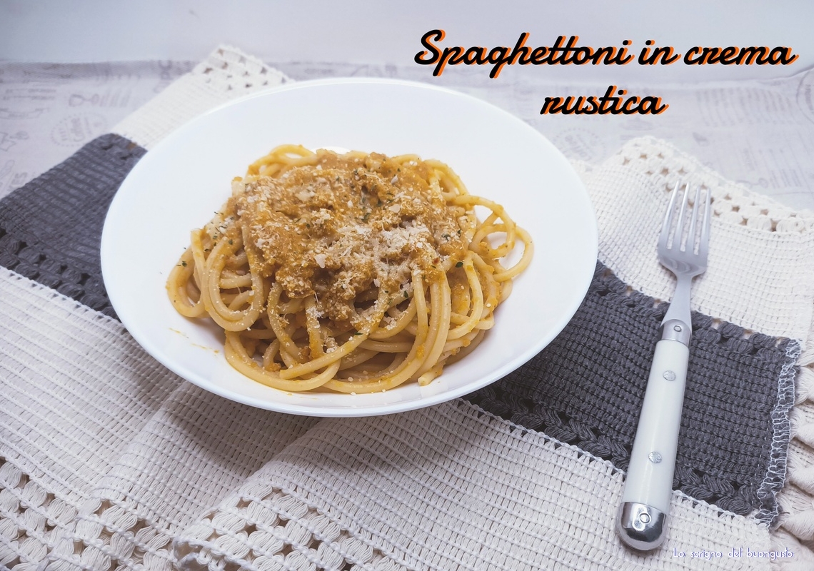 Spaghettoni in crema rustica