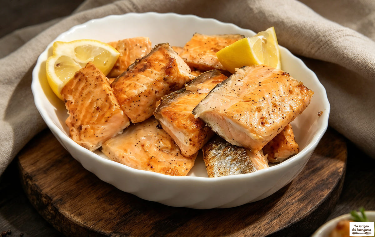 Salmone cotto in padella