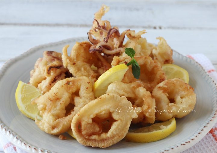 CALAMARI FRITTI PASTELLATI ricetta secondo piatto o antipasto  il mio saper fare 