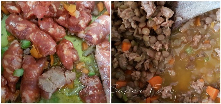 PASTA con SALSICCIA e LENTICCHIE  ricetta il mio saper fare 