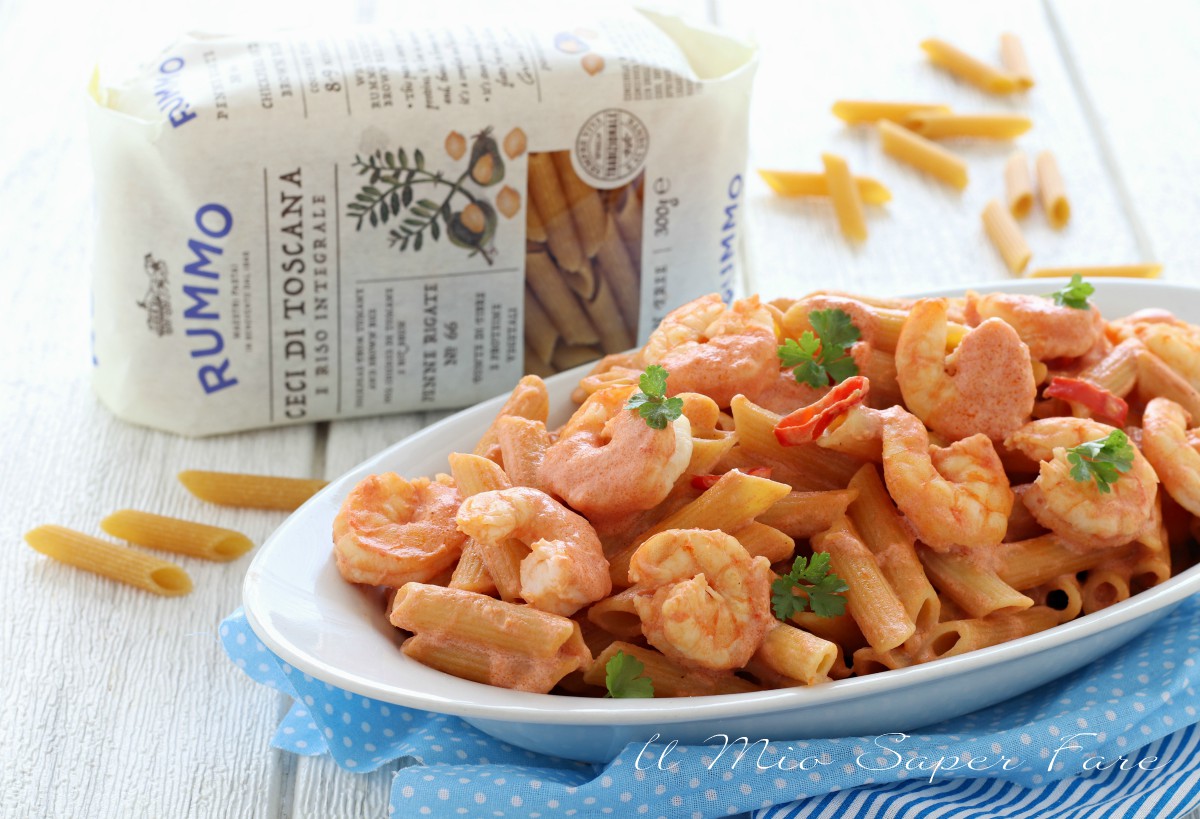 Pasta con gamberi alla garibaldina