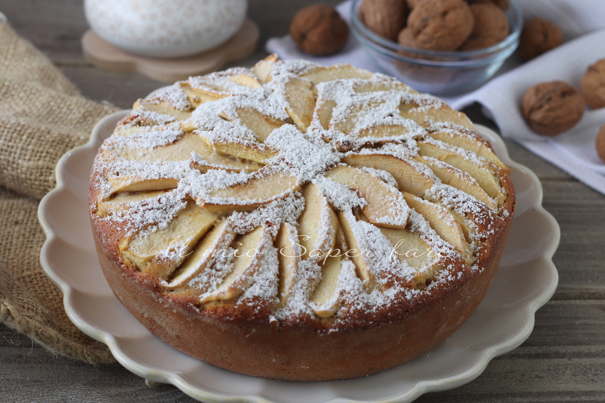 Torta di mele e banane con noci - Il mio Saper fare ricette