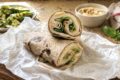 piadina integrale con hummus di ceci, zucchine grigliate e fesa di tacchino