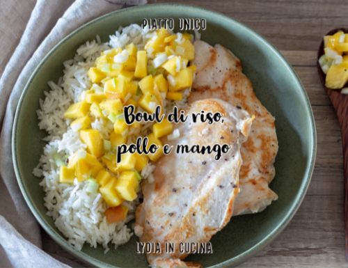Bowl di riso pollo e mango