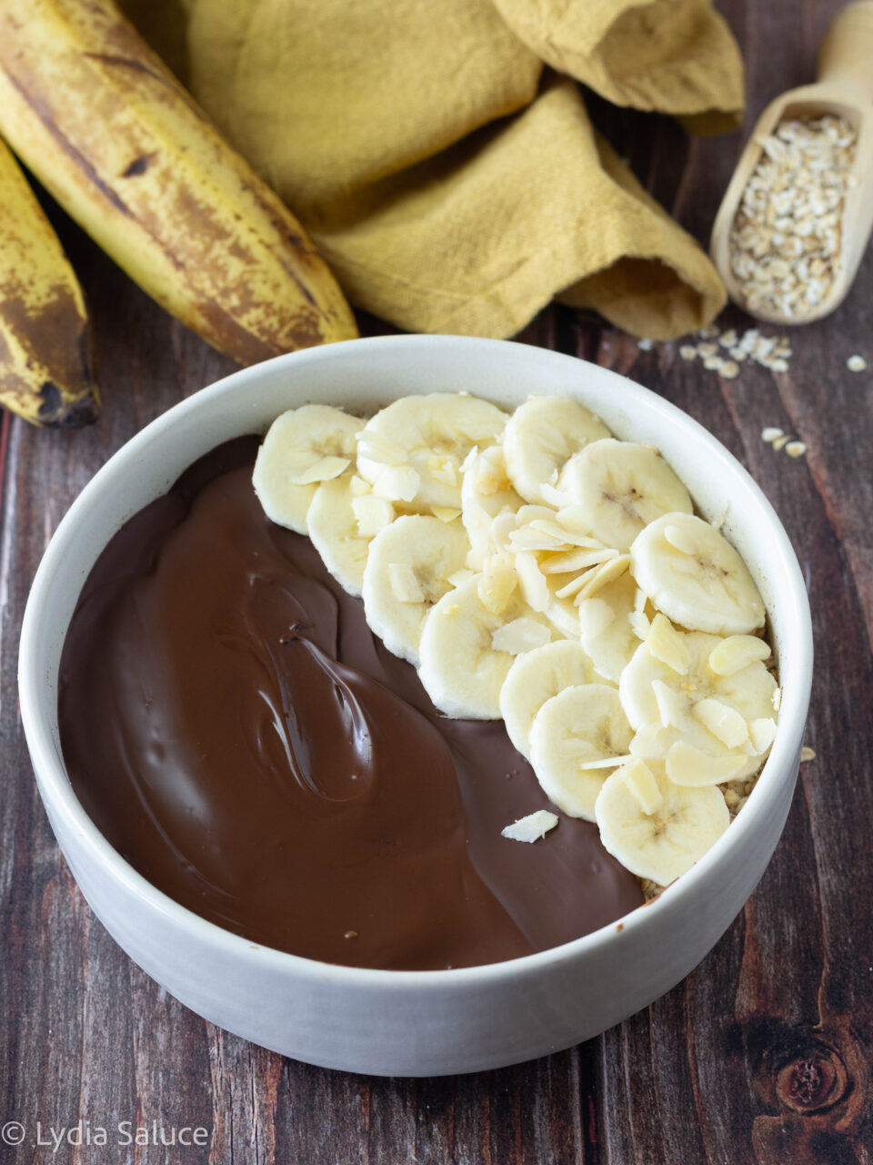 porridge al cioccolato e banana senza cottura
