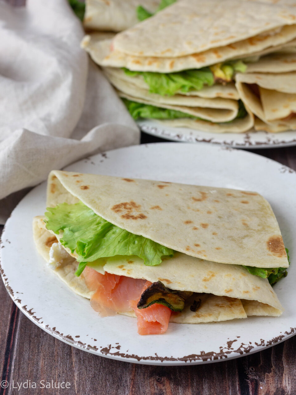 Piadine salmone e zucchine