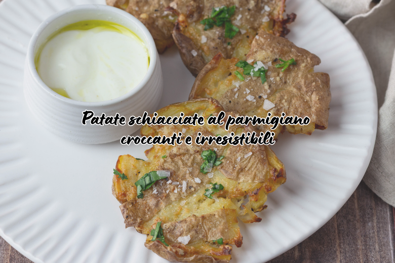 Patate schiacciate al Parmigiano