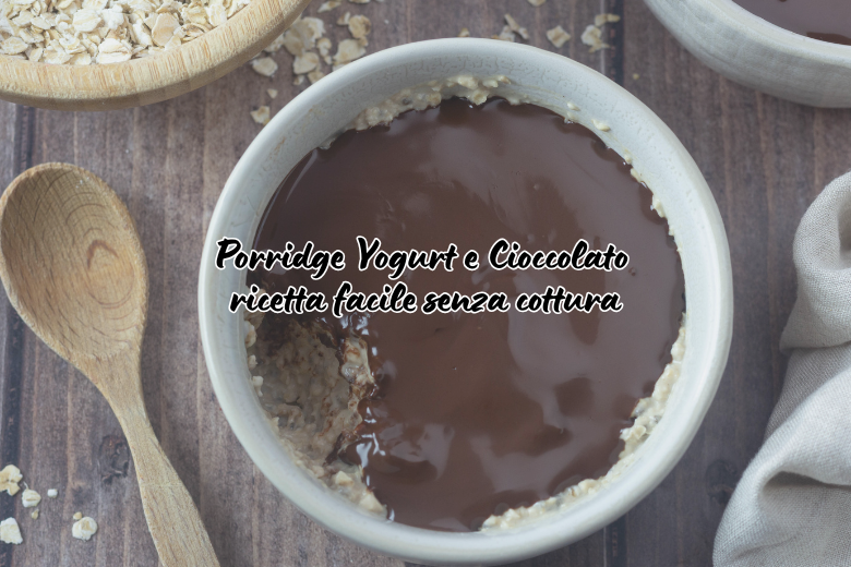 Overnight porridge allo yogurt e cioccolato
