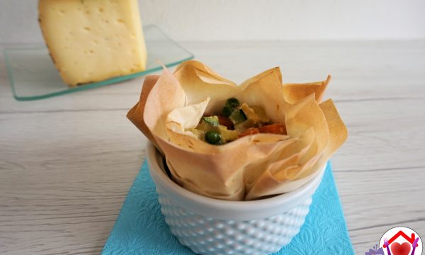 Cestini di pasta fillo, verdure e formaggio Il Fassano
