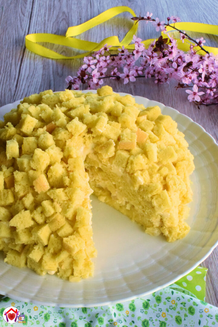 torta mimosa all'ananas - vegana