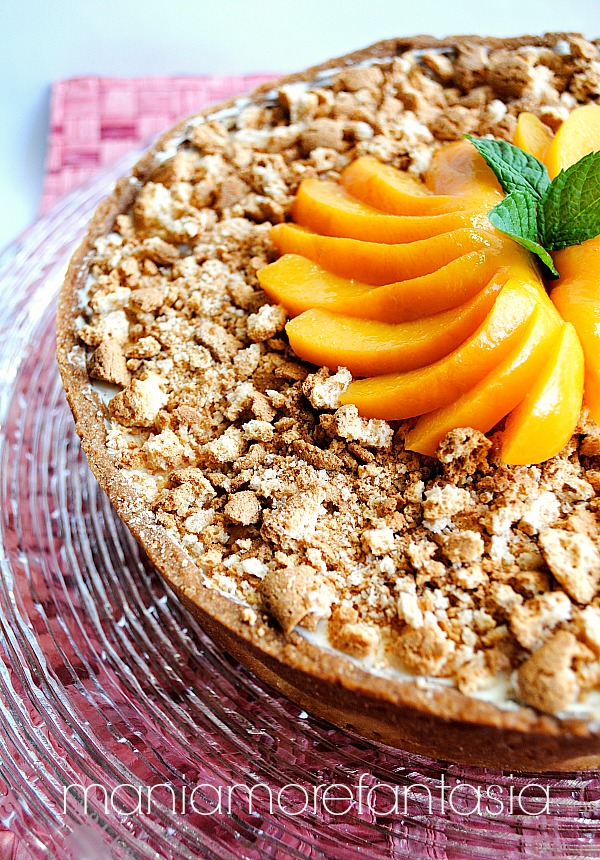 crostata cheesecake alle pesche