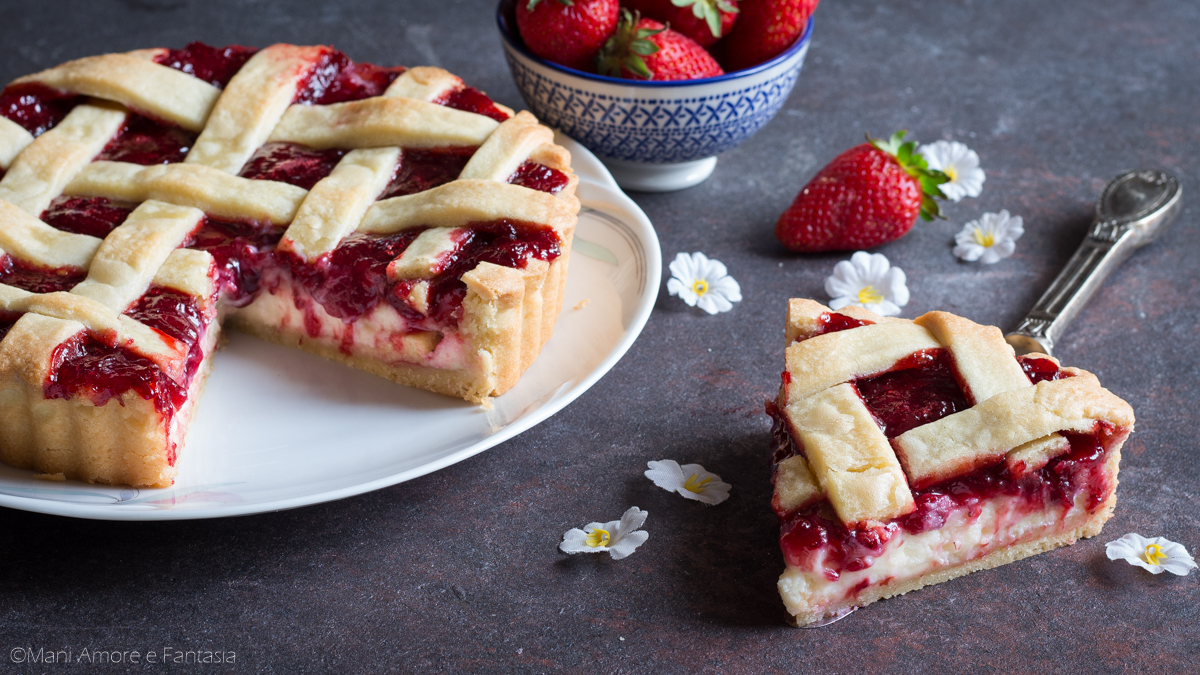 crostata con ricotta e fragole