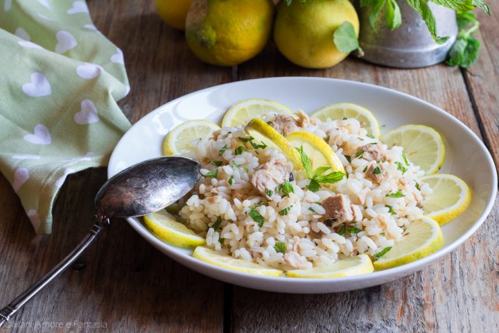 insalata di riso con tonno limone e menta