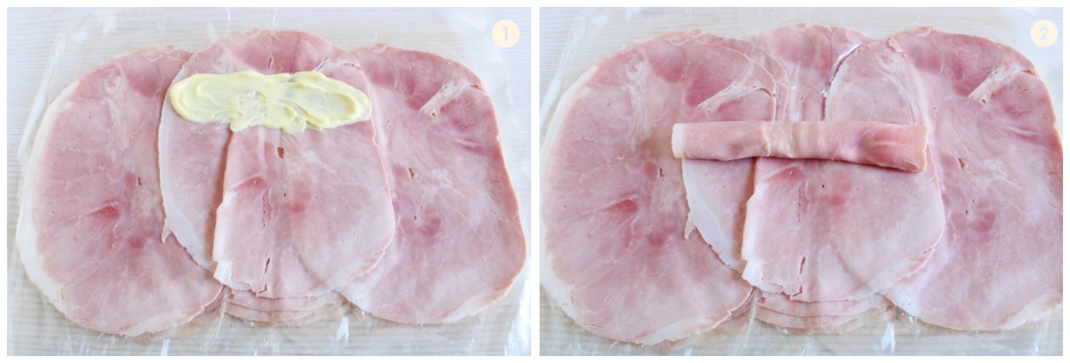 Involtini di prosciutto in gelatina Mani in frolla