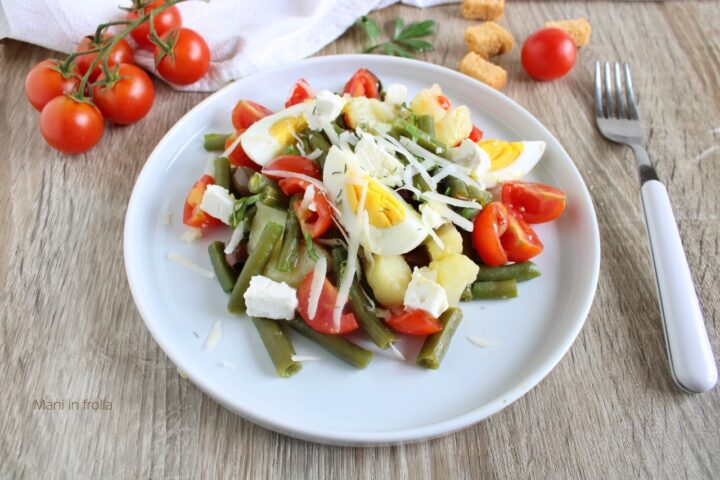 Insalata di fagiolini patate pomodorini e feta