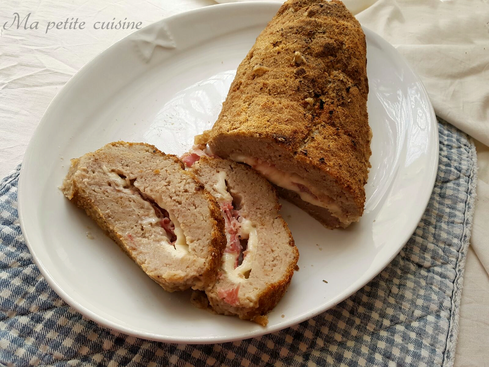 polpettone al forno ripieno di formaggio e prosciutto