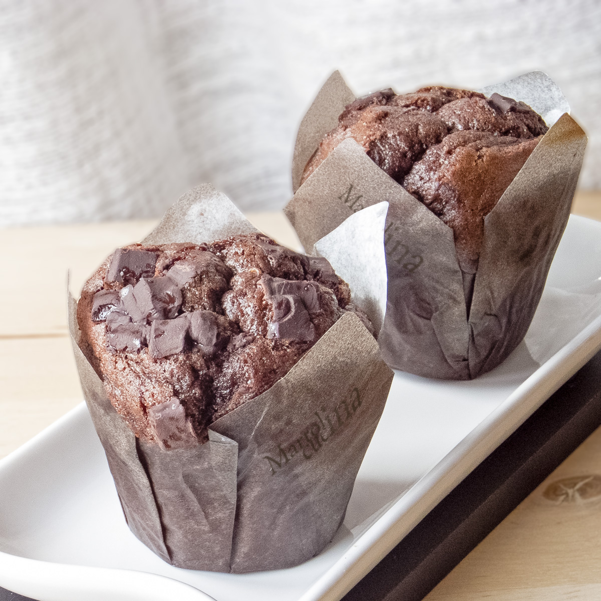 Muffin di cioccolato con cuore fondente