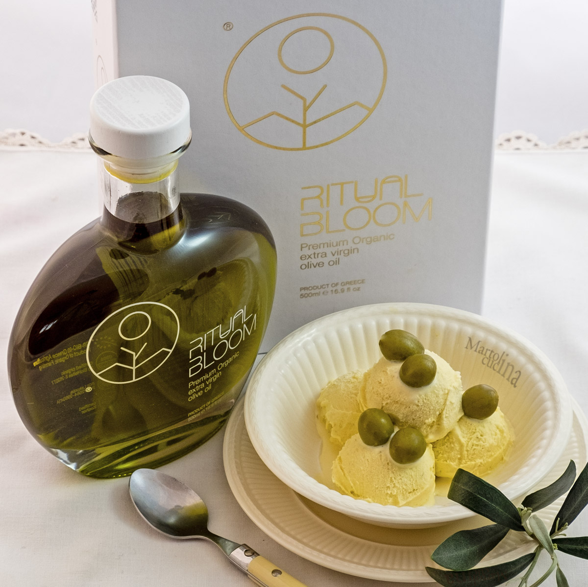 Gelato con olio di oliva