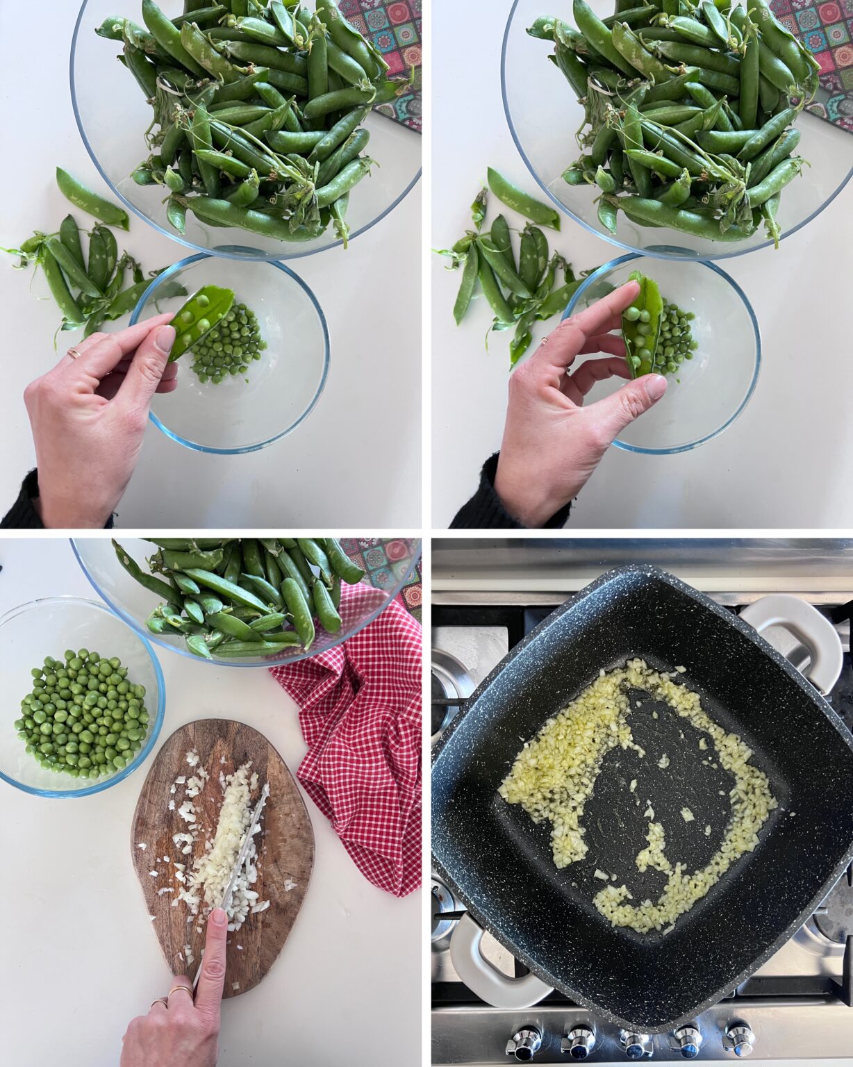 Pasta risottata ai piselli, ricetta cremosa vegetariana facile veloce