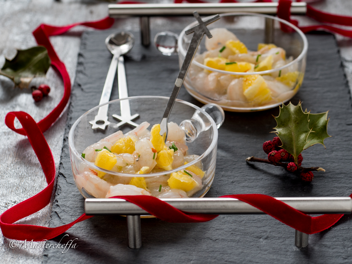 Gamberetti marinati all arancia