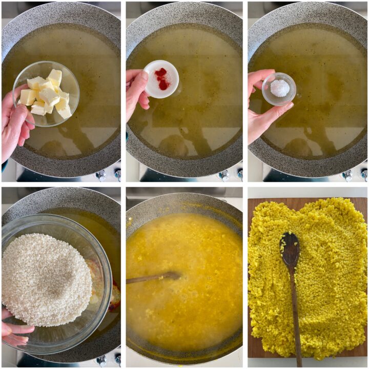 arancine siciliane passo passo - cottura del riso