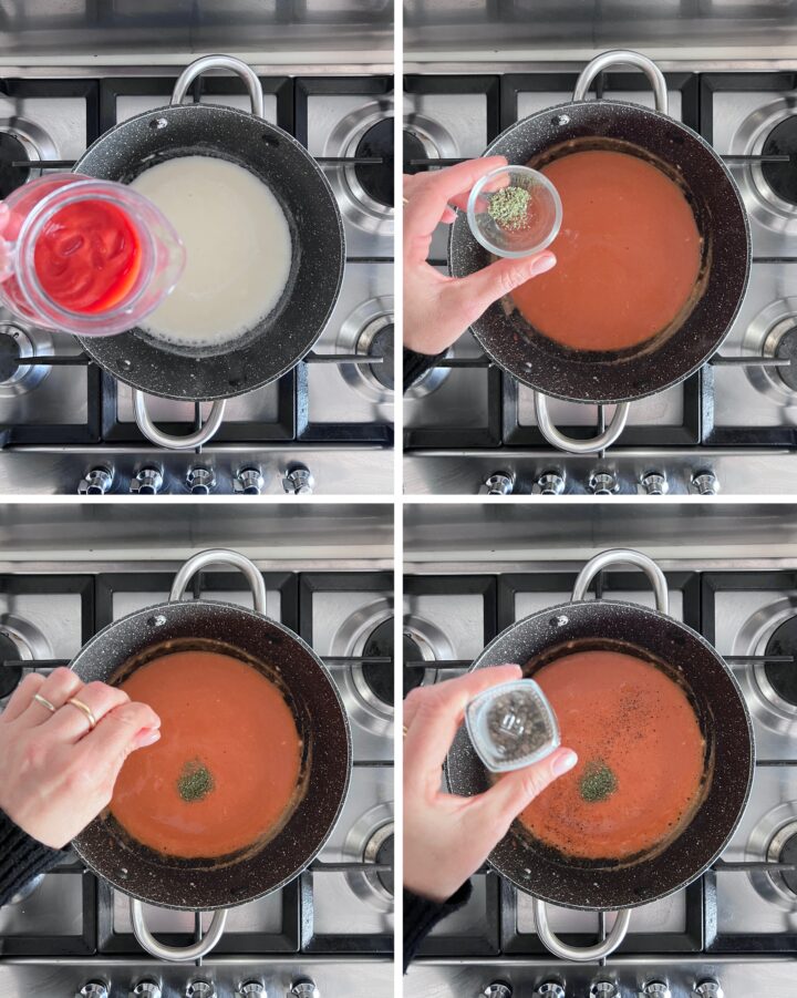 pasticcio di uova sode in salsa rosa passo passo 2