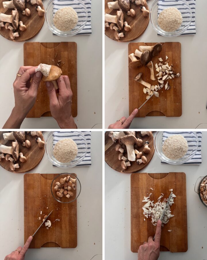 risotto con salsiccia e funghi passo passo 1