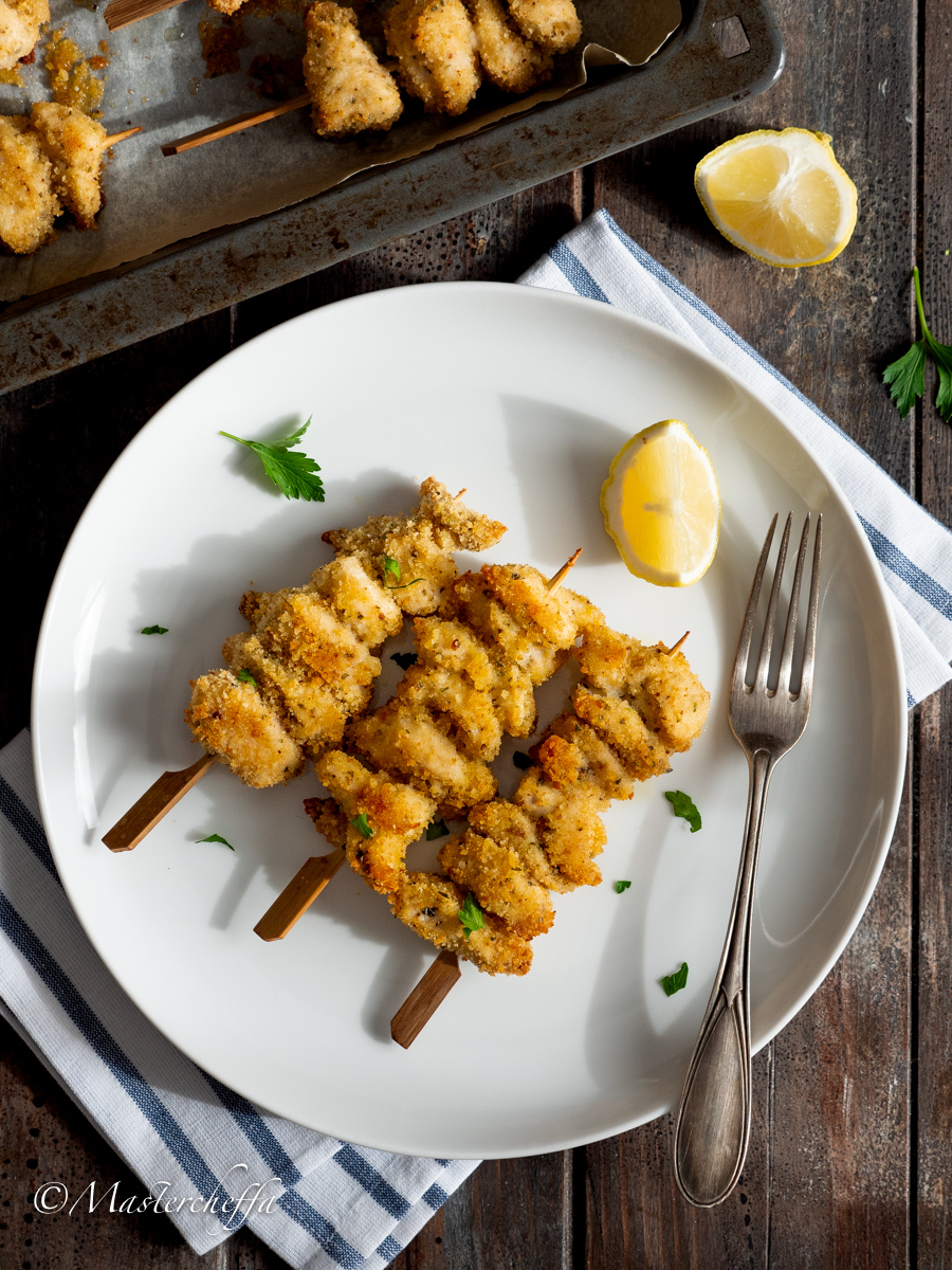 Spiedini Di Pollo Panati Al Forno, Ricetta Secondo Facile Con Pollo