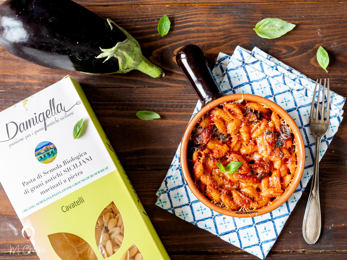 Cavati alle melanzane in tegame, ricetta siciliana primo senza besciamella