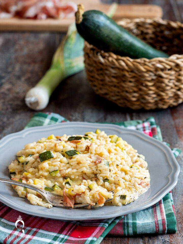 risotto zucchine, speck e stracchino