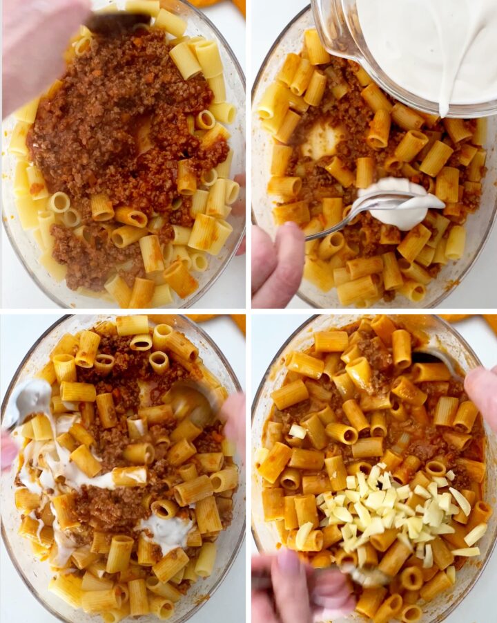 pasta al forno ragù e besciamella passo passo condimento