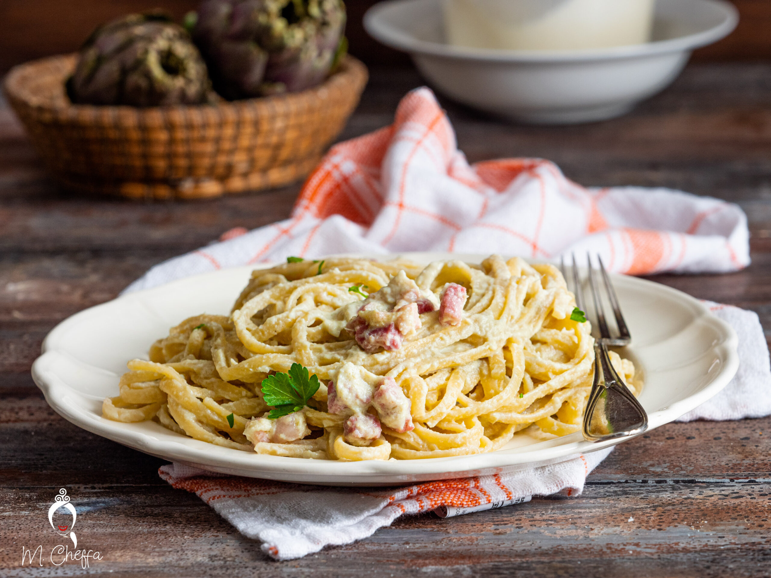 Pasta crema di carciofi e pancetta, ricetta facile cremosa senza panna