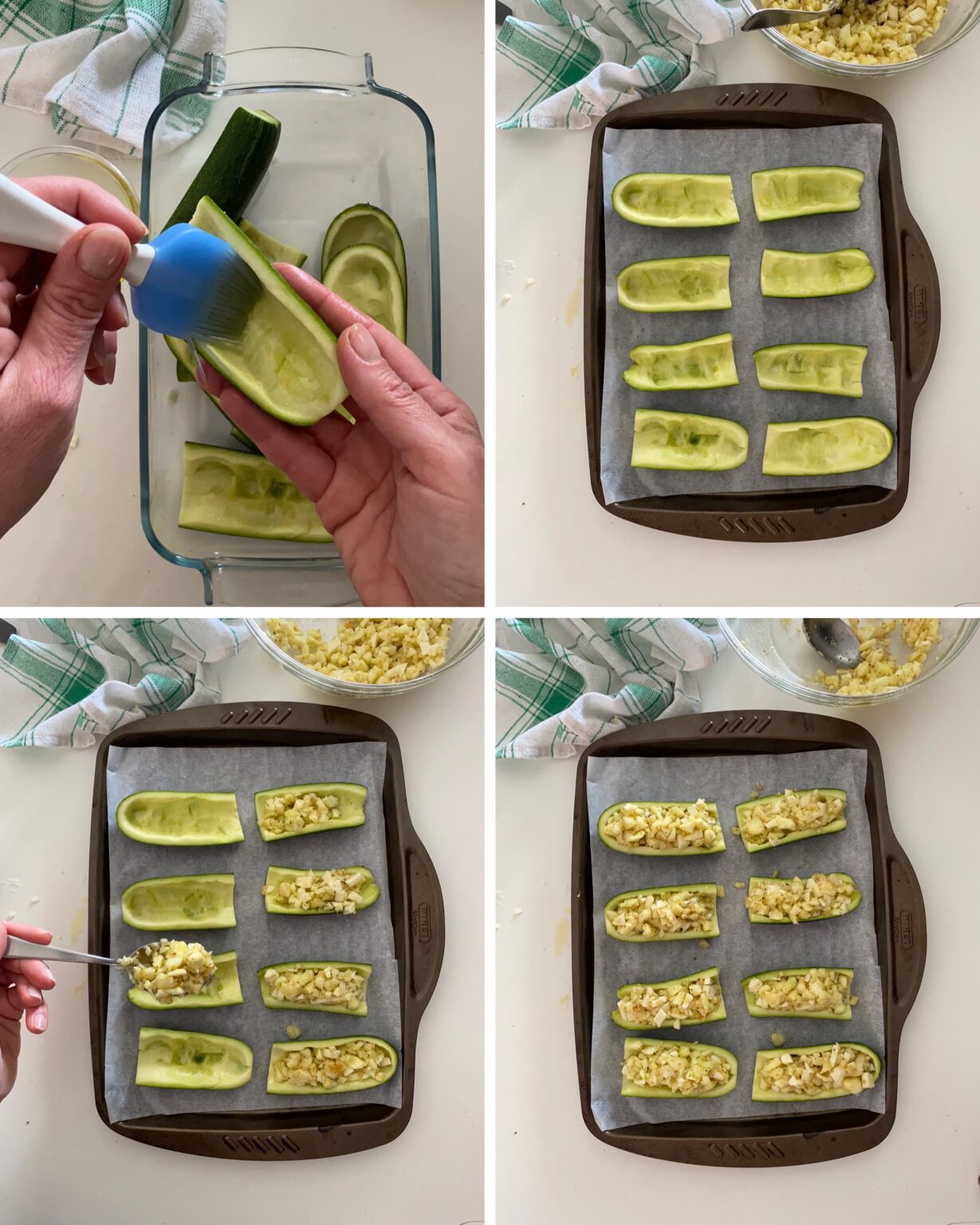 Zucchine ripiene vegetariane al forno con formaggio filante facili e ...