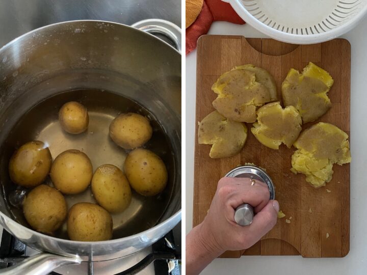patate schiacciate in padella passo passo