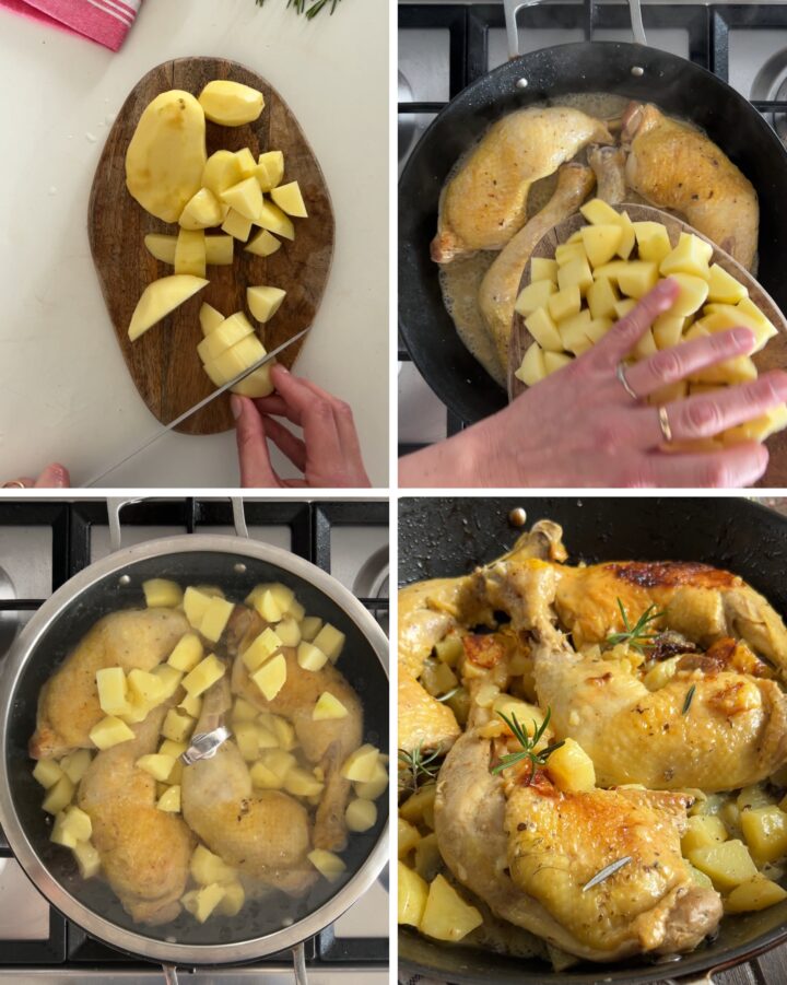 pollo e patate in padella passo passo 3