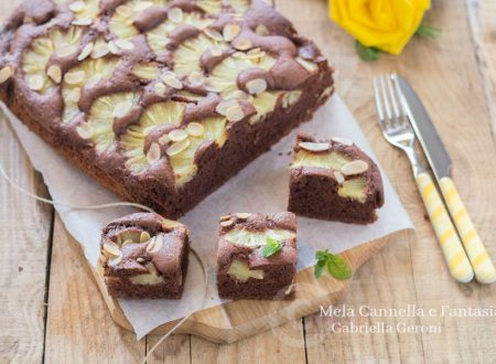 Torta ananas e cacao con scaglie di mandorla (senza burro)