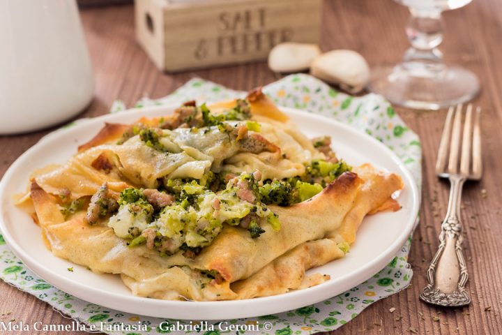 crepes broccoli e salsiccia