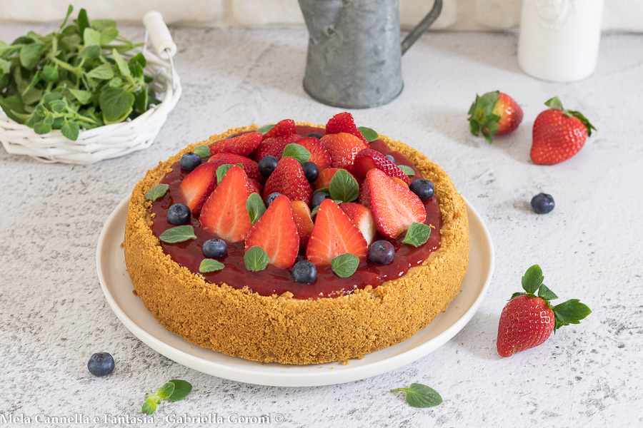 cheesecake alle fragole cotta in forno