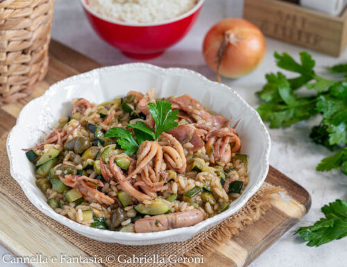 Risotto con totani e zucchine primo piatto di pesce facile e veloce