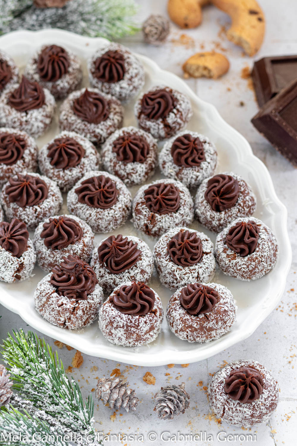 tartufini cocco e cioccolato senza cottura