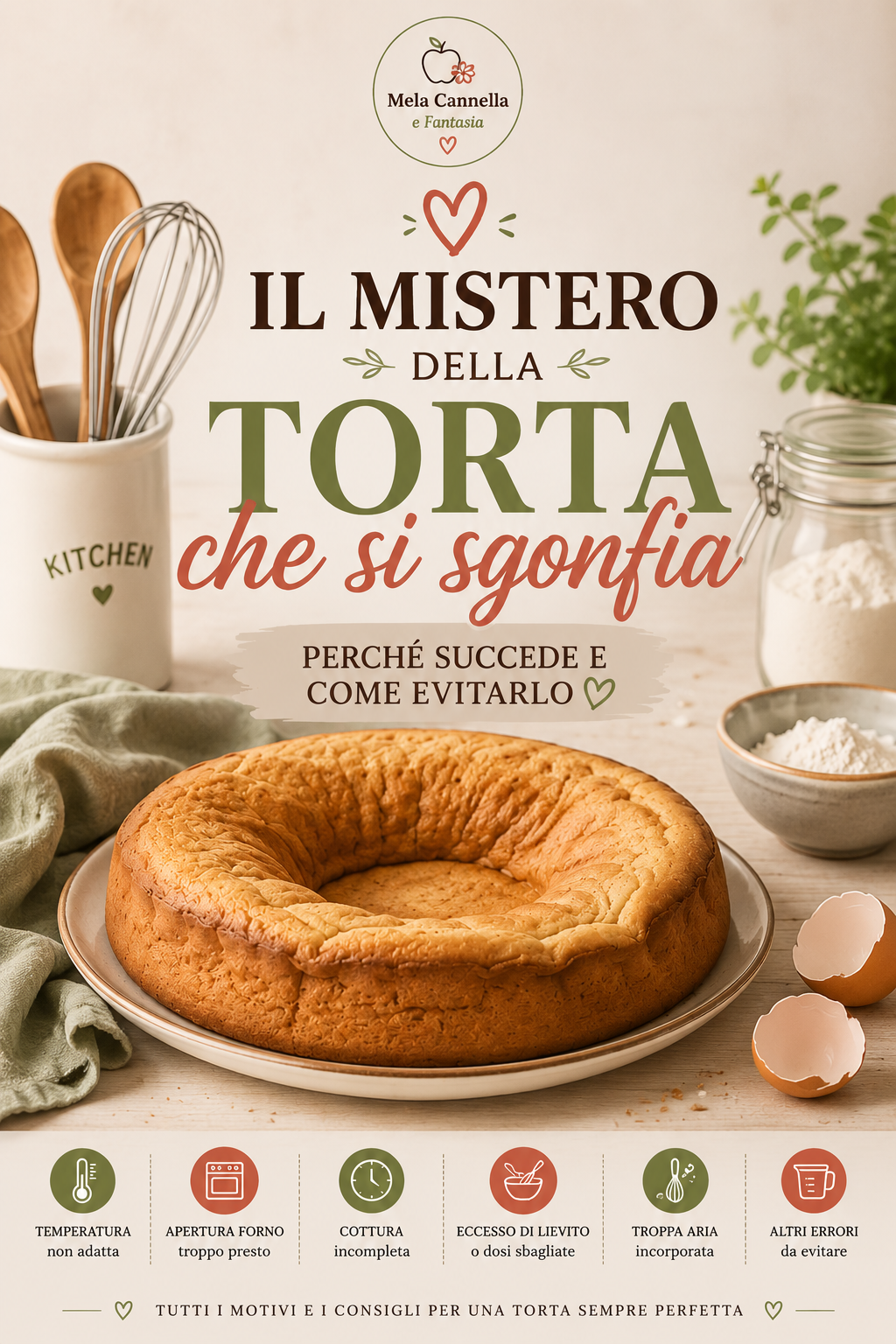 perchè si sgonfia la torta dopo la cottura