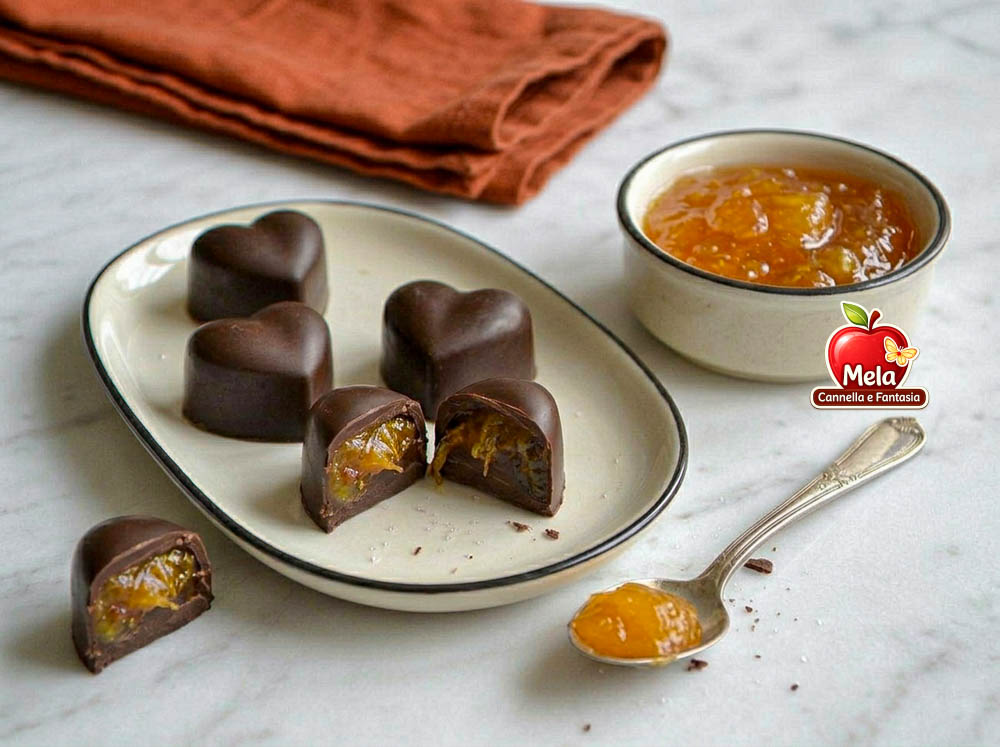 cioccolatini fatti in casa con marmellata di arance