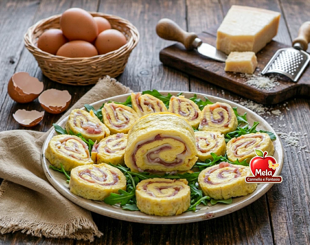 rotolo di frittata farcita cotta al forno